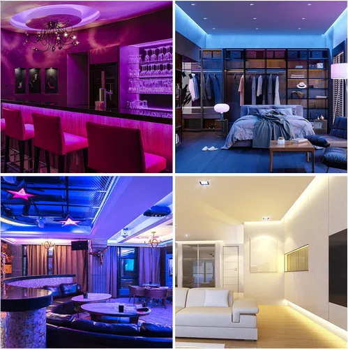 Miniatura 7 de VIPMOON Controlador LED remoto inalámbrico RF de 17 teclas, DC 5V/12V/24V Mini controlador RGB de 4 pines para 5050 3528 5630 luces de tira LED