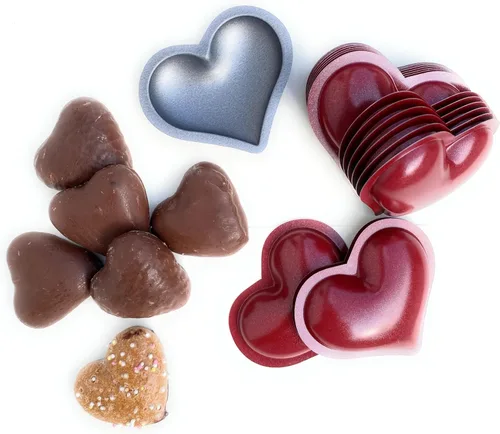 Mini Molde para Tartas en Forma de Corazón - Juego de 20 Batticuori Cuore Tartelette para Hornear - Molde para Tartas con Recubrimiento