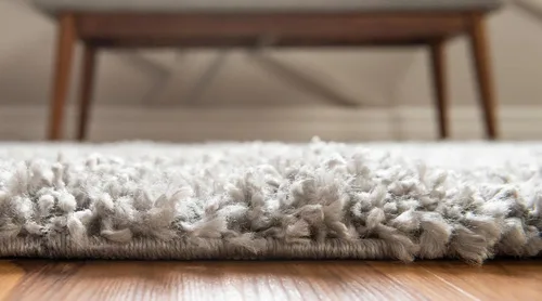 Miniatura 4 de Unique Loom Davos Shag Collection Alfombra de Área - Sólida (5 pies 3 pulgadas x 8 pies Oval, Sterling)
