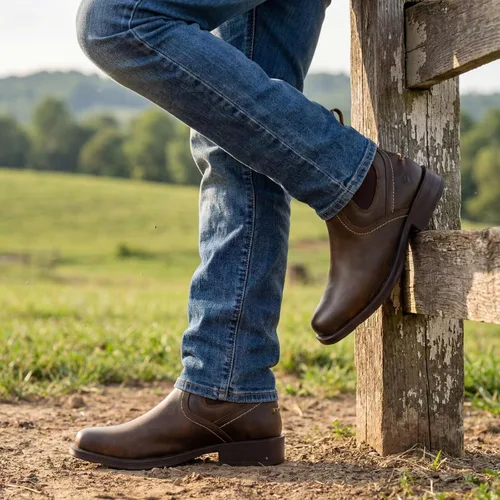 Miniatura 2 de SUREWAY - Botas vaqueras Chelsea del oeste para hombre, punta cuadrada, resistentes para todo tipo de clima, diseñadas para mayor comodidad
