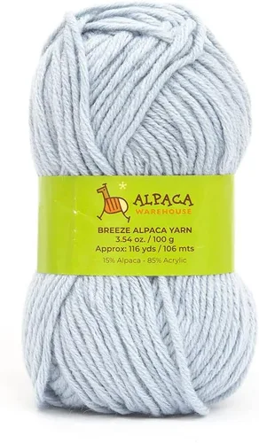 Miniatura 11 de Mezcla de lana de alpaca, 1 madeja de 3.53 onzas, peso peinado, celestial, suave y perfecto para tejer y tejer a ganchillo (aguamarina, peso peinado)