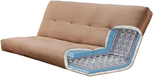 Miniatura 3 de Kodiak Furniture Colchón de futón de 8 pulgadas con resortes interiores de tamaño Queen con cubierta de tela de piedra de línea