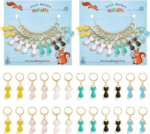 Miniatura 34 de NBEADS 2 Piezas 2 Estilos Cadenas Contador de Filas con Dijes de Abejas, Marcadores de Puntos con Números 0~9 Cuentas Acrílicas Dijes Marcadores