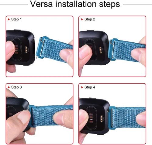 Miniatura 7 de Bandas de nailon compatibles con Fitbit Versa 2, Fitbit Versa Lite, Fitbit Versa, correa de repuesto suave ajustable transpirable para mujeres