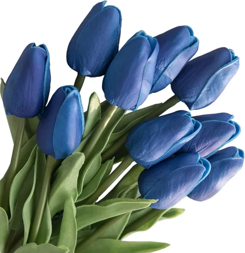 30 flores artificiales de tulipán, flores artificiales de tulipán de 14 pulgadas, tulipanes de tacto real para decoración del hogar, centro de mesa,