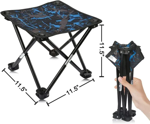 Taburete plegable para camping, silla portátil, mini taburete plegable para adultos, pesca, senderismo, jardinería y playa, con bolsa de transporte