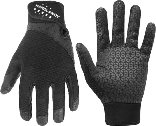 Miniatura 11 de HANDLANDY Guantes de bateo de béisbol para adultos y jóvenes, guantes de bateo de sóftbol con agarre transpirable para hombres, niños y niñas Blanco