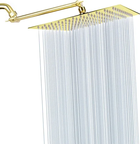 Miniatura 11 de NearMoon Cabezal de ducha de lluvia con brazo de extensión ajustable de 11 pulgadas, cabezal cuadrado grande de acero inoxidable de alto flujo