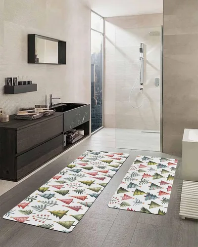 Miniatura 2 de Tapete de baño para árbol de Navidad, antideslizante, de secado rápido y absorbente, tierra de diatomeas, fregadero de ducha, tapete lavable