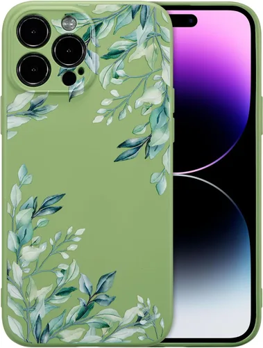 Miniatura 152 de RALEAVO Funda Floral para iPhone 12, Cubierta de Silicona Líquida con Bonito Patrón de Rama de Flores para Niñas y Mujeres, Funda Protectora de Goma