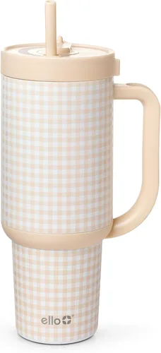 Miniatura 10 de Ello Oasis Botella de Agua de Acero Inoxidable de 30oz - Flower Quilt Colcha de flores