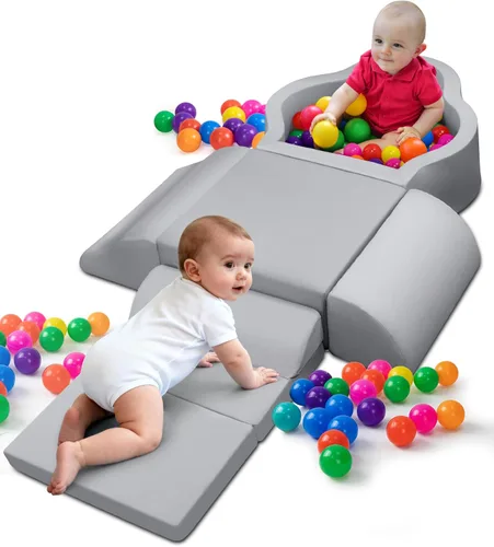 Markdang Juego suave, bloques de escalada de espuma para bebés con parte inferior de partículas antideslizantes y conectores de velcro para niños