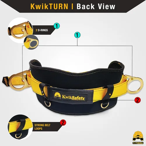Miniatura 2 de KwikSafety - Charlotte, NC - Cinturón de seguridad BEAVER TAIL para posicionamiento Soporte acolchado Lineman Ironworker Combo de bolsa de pernos