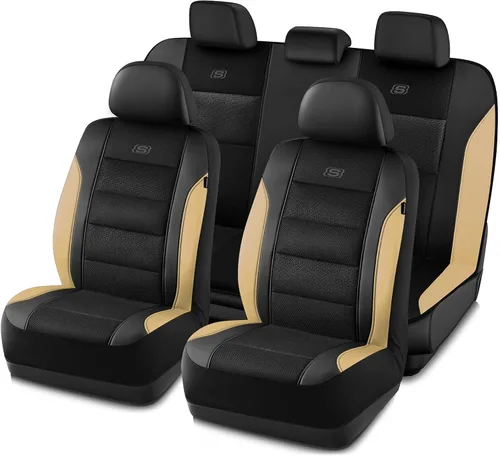 Skechers Fundas para asientos con espuma viscoelástica y enfriamiento por aire, fundas para asientos de coche de piel premium con malla EVA, juegos