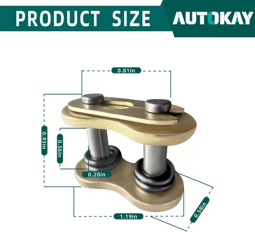 Miniatura 2 de AUTOKAY 4 eslabones de conexión de 520 cadenas Master Link O-Ring para motocicleta Dirt Bike