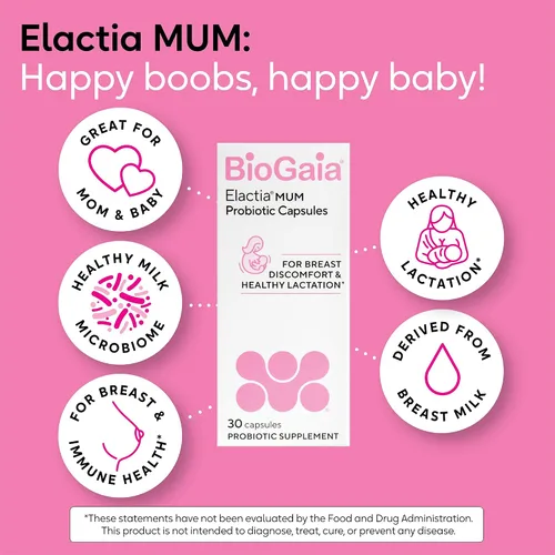 Miniatura 5 de BioGaia Elactia - Probiótico para lactancia materna Suplementos de lactancia Esenciales para recién nacidos y probióticos para mamá y bebé
