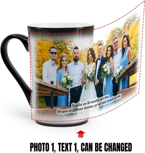 Miniatura 8 de Taza personalizada, tazas personalizadas que cambian de color, con collage de 1 imágenes, taza de café mágica con foto, imagen, nombre, texto