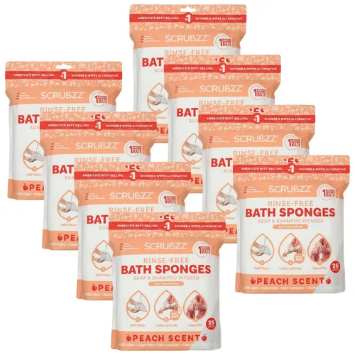 Miniatura 23 de Scrubzz Toallitas de baño desechables sin enjuague – Paquete de 25 – Toallitas de ducha todo en 1 de un solo uso, simplemente humedece, enjabona