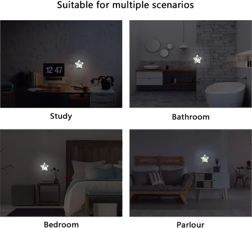 Miniatura 5 de Lámpara LED de luz nocturna con sensor de atardecer a amanecer para pasillo, cocina, baño, dormitorio, decoración en forma de estrella