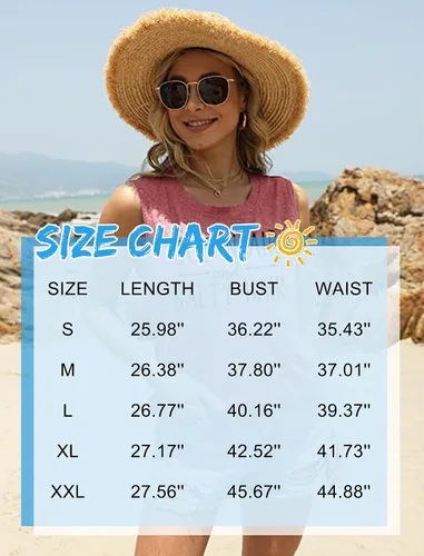 Miniatura 6 de Camiseta sin mangas de playa para mujer, diseño de mar y aire salado, divertido crucero de verano, sin mangas, para vacaciones familiares