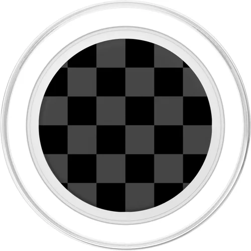 Miniatura 2 de Estampado a cuadros de diseño negro y gris para mujeres y hombres, PopSockets PopGrip intercambiable