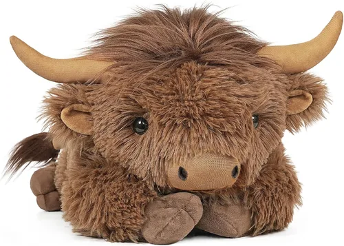 Miniatura 10 de WDXDSOB Animales de Peluche de Vaca Highland con Peso 4.2 Libras Peluche de Vaca Highland con Peso para Niños y Adultos Almohada de Juguete