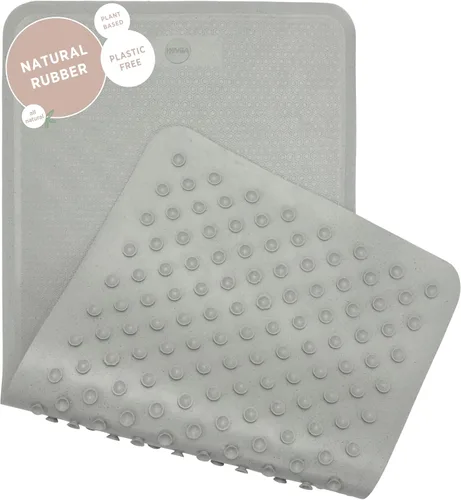 HEVEA Tapete de baño grande de goma natural, reciclado, diseño danés, antideslizante, 299 ventosas, tapete de ducha seguro y amigable para todas las