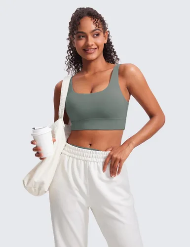 Miniatura 33 de CRZ YOGA Butterluxe - Brasier deportivo con espalda en U para mujer, cuello redondo, acolchado, de bajo impacto, para yoga, entrenamiento