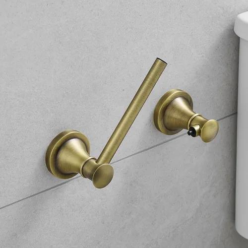Miniatura 9 de RUMOSE Toilet Paper Roll Holder Bathroom Flexible Pivoting Tissue Handle on Wall Mounted Antique Brass Rustproof Toilet Tissue Roll Holder,Stainless
