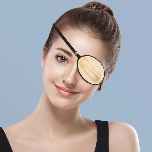 Miniatura 5 de Skylety 3 piezas de parche de seda para ojos médicos para mujeres adultas, parche elástico perezoso ajustable individual con correa elástica