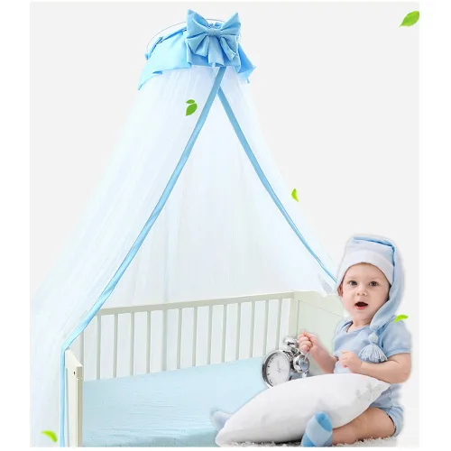 Miniatura 5 de Cortinas de red transpirable para cuna, toldo para niños, mosquitera, decoración de dormitorio (azul, mosquitera)