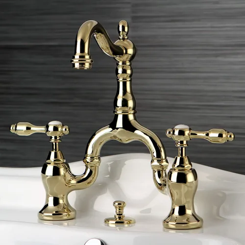 Miniatura 2 de Kingston Brass KS7972TAL Tudor Bridge - Grifo de baño, latón pulido, 10.75 x 8 x 2.13 pulgadas