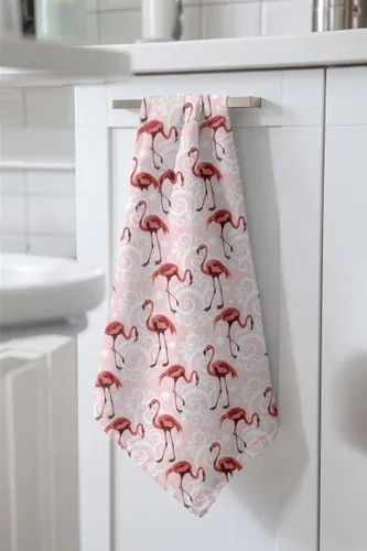 Miniatura 4 de Paquete de 1, 2 o 4 toallas de cocina vibrantes y coloridas/paños de cocina de flamenco para uso diario y decoración del hogar, diseño rojo