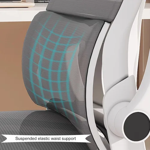 Miniatura 5 de Ergonomic Swivel Gaming Chair High Back Mesh Computer Desk Office Chair with Flip-Up Armrests and Elastic Lumbar Support, Space-Saving Design for C