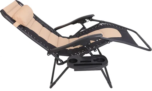 Miniatura 6 de BTEXPERT Juego de 2, sillas reclinables acolchadas de gran tamaño con gravedad cero, tumbona reclinable plegable, para jardín al aire libre, tumbona