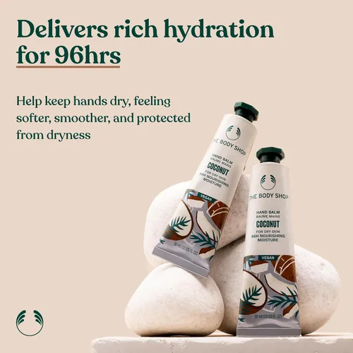 Miniatura 3 de The Body Shop - Bálsamo de manos Humedad nutritiva para manos secas y agrietadas con manteca de karité, no grasa, vegano, 1.0 oz (coco)