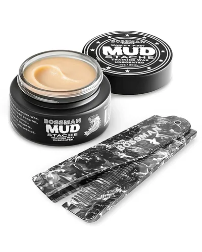 Miniatura 9 de Bossman MUDstache - Cera para bigote sin perfume para hombres (1 onza), fuerte retención de 24 horas, no pegajosa y fácil de aplicar para domar