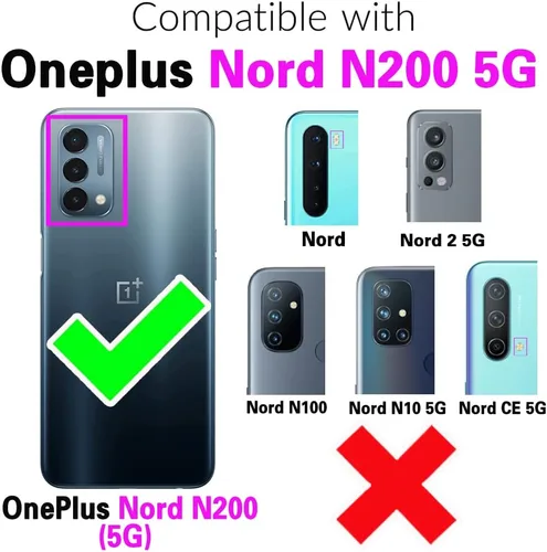 Miniatura 2 de Asuwish Funda protectora para OnePlus Nord N200 5G con protector de pantalla y accesorios de celda híbridos delgados de doble capa, accesorios Azul
