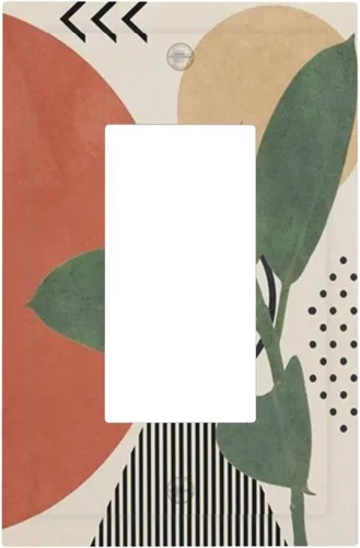 Miniatura 108 de Mid Century Morden Boho - Placa de pared para interruptor de luz dúplex de 1 banda, placa frontal decorativa eléctrica para receptáculo para baño