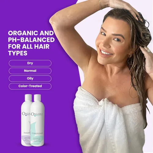 Miniatura 6 de Ongaro Beauty Set de champú y acondicionador orgánico sin sulfato para mujeres y hombres, cuidado del cabello con aloe vera, sin crueldad,