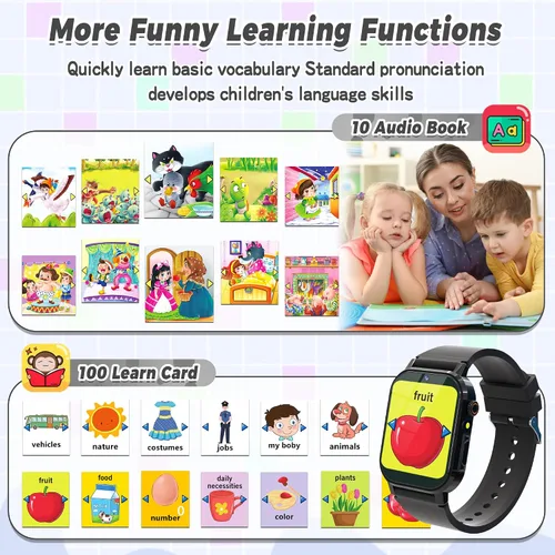 Miniatura 8 de Reloj Inteligente para Niños Varones, Reloj Inteligente de Juegos para Niños con 32 Juegos Pantalla Táctil HD Cámara de Video Reproductor de Música