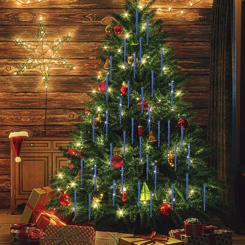 Miniatura 7 de 50 carámbanos de árbol para Navidad, adornos de Navidad de plástico, torcidos, decoración colgante de carámbanos para invierno, vacaciones, fiesta