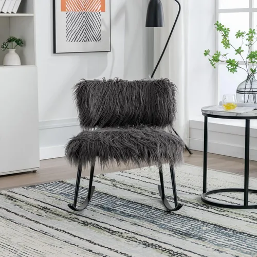 Miniatura 3 de KEVINSPACE Mecedora moderna, moderna silla ligera tapizada para cuarto de bebé, silla mecedora para guardería, cómoda silla de acento cargada