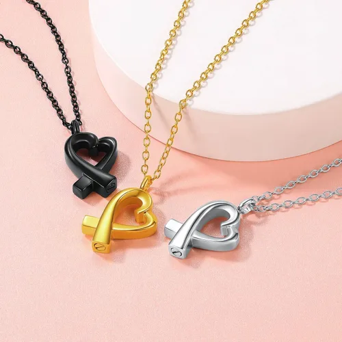 Miniatura 187 de FindChic Collares personalizados con urna para cenizas, barra vertical, gato, luna, reloj de arena, garra de perro, acero inoxidable, chapado en oro
