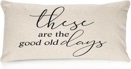 Miniatura 39 de Better When We are Together - Fundas de almohada lumbar de 12 x 20 pulgadas con citas divertidas de algodón y lino para sofá, decoración de sala