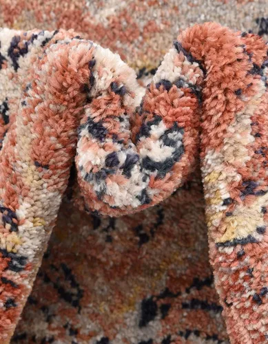 Miniatura 8 de Unique Loom Lola Collection - Alfombra clásica (octágono de 5 pies 1 pulgada, rojo ladrillo/beige)