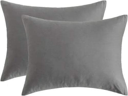 Fundas de almohada tamaño King, fundas de almohada 100% algodón egipcio con cremallera oculta, 500 hilos, fundas de almohada con cremallera, juego