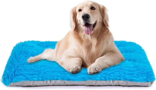 Cama lavable a máquina, almohadilla de felpa de lujo para perros y gatos, tapete inferior antideslizante para perrera, camas peludas para razas de