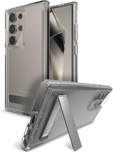 Miniatura 40 de ZAGG Crystal Palace - Funda para Samsung Galaxy S25 con función atril, transparente, protección contra caídas de 13 pies, antiamarilleo, reforzado