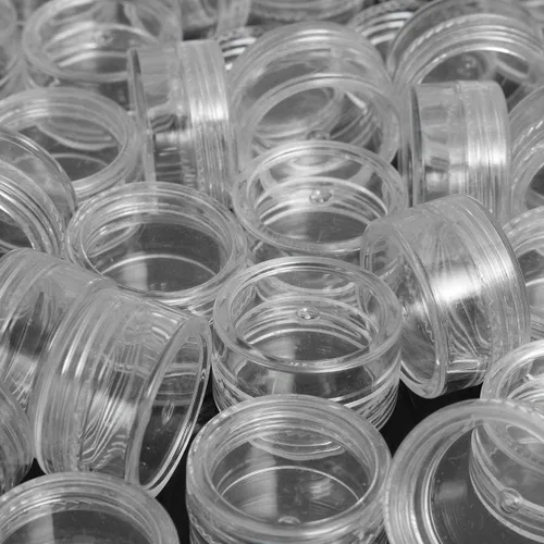 Miniatura 4 de 25 unidades / 50 piezas/100 tarros de crema transparentes vacíos – 0.18 oz recipientes transparentes para cosméticos con tapa para viajes, arte